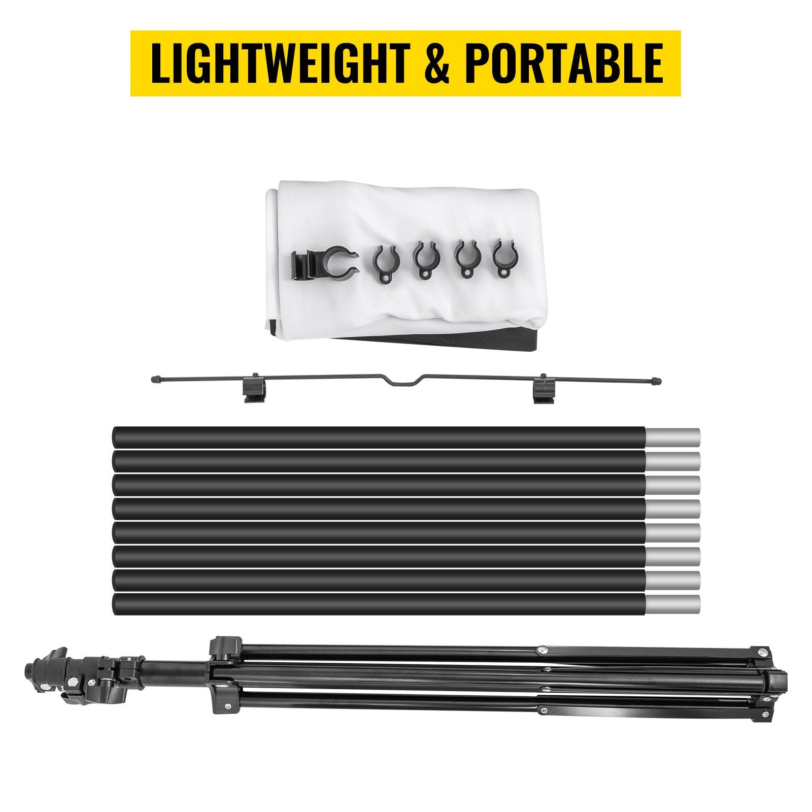 Tripod Projector Screen with Stand 70 inch 16:9 4K HD Projection Screen Stand Wrinkle-Free Height Adjustable Portable Screen for Projector Indoor & Outdoor for Movie, Home Cinema, Gaming, Office