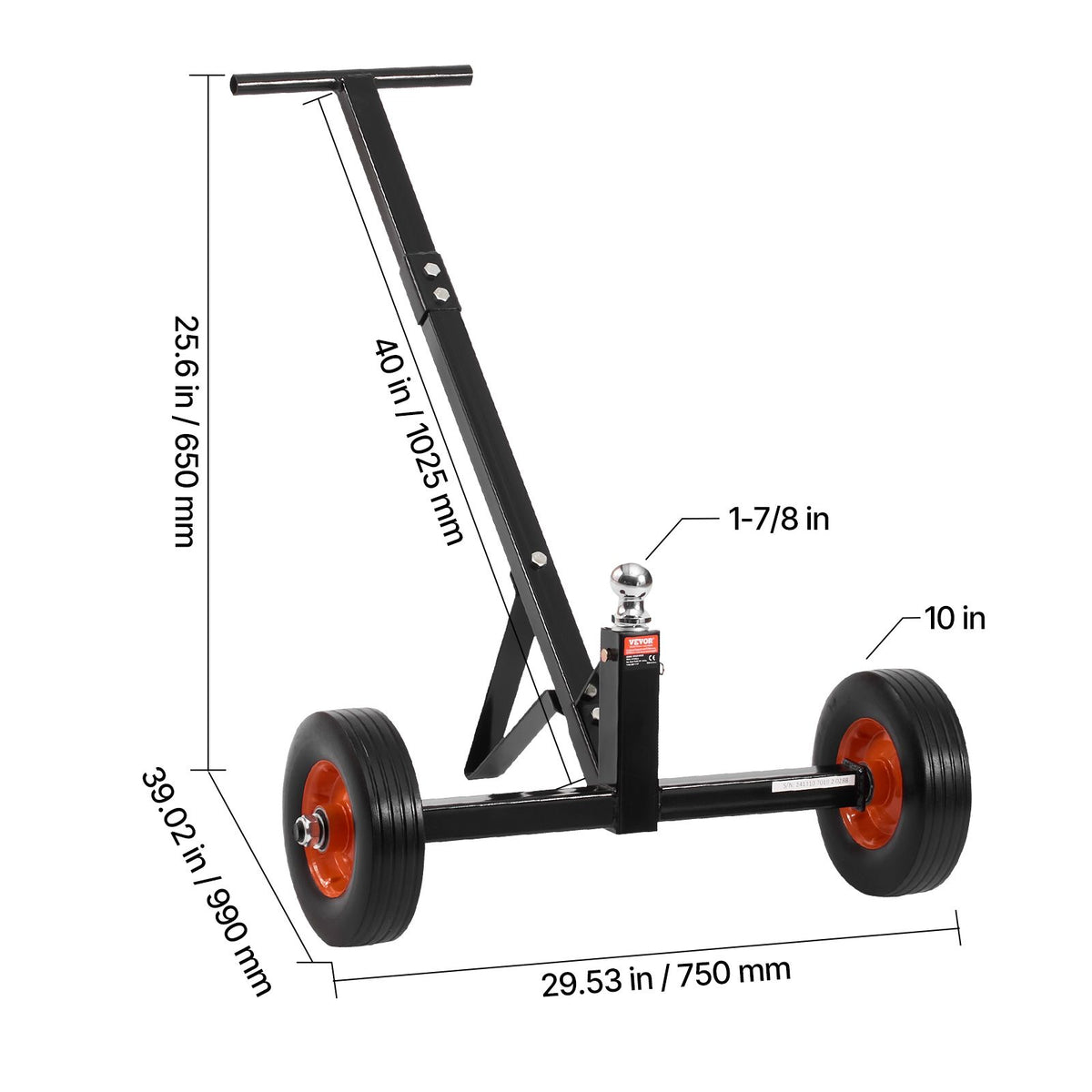 600lb Trailer Dolly with 1-7/8