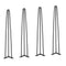 VEVOR Hairpin Table Legs 0.7M, Set of 4 Desk Legs 408.2KG Load Capacity, Hairpin Desk Legs 3 Rods for Desk Chairs Bench Dining End Table, Solid Carbon Steel Heavy Duty Furniture Legs Black