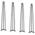 VEVOR Hairpin Table Legs 0.7M, Set of 4 Desk Legs 408.2KG Load Capacity, Hairpin Desk Legs 3 Rods for Desk Chairs Bench Dining End Table, Solid Carbon Steel Heavy Duty Furniture Legs Black