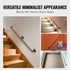 1.8m Pipe Stair Handrail Carbon Steel 200kg Wall Mounted Matte Black