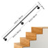 1.8m Pipe Stair Handrail Carbon Steel 200kg Wall Mounted Matte Black