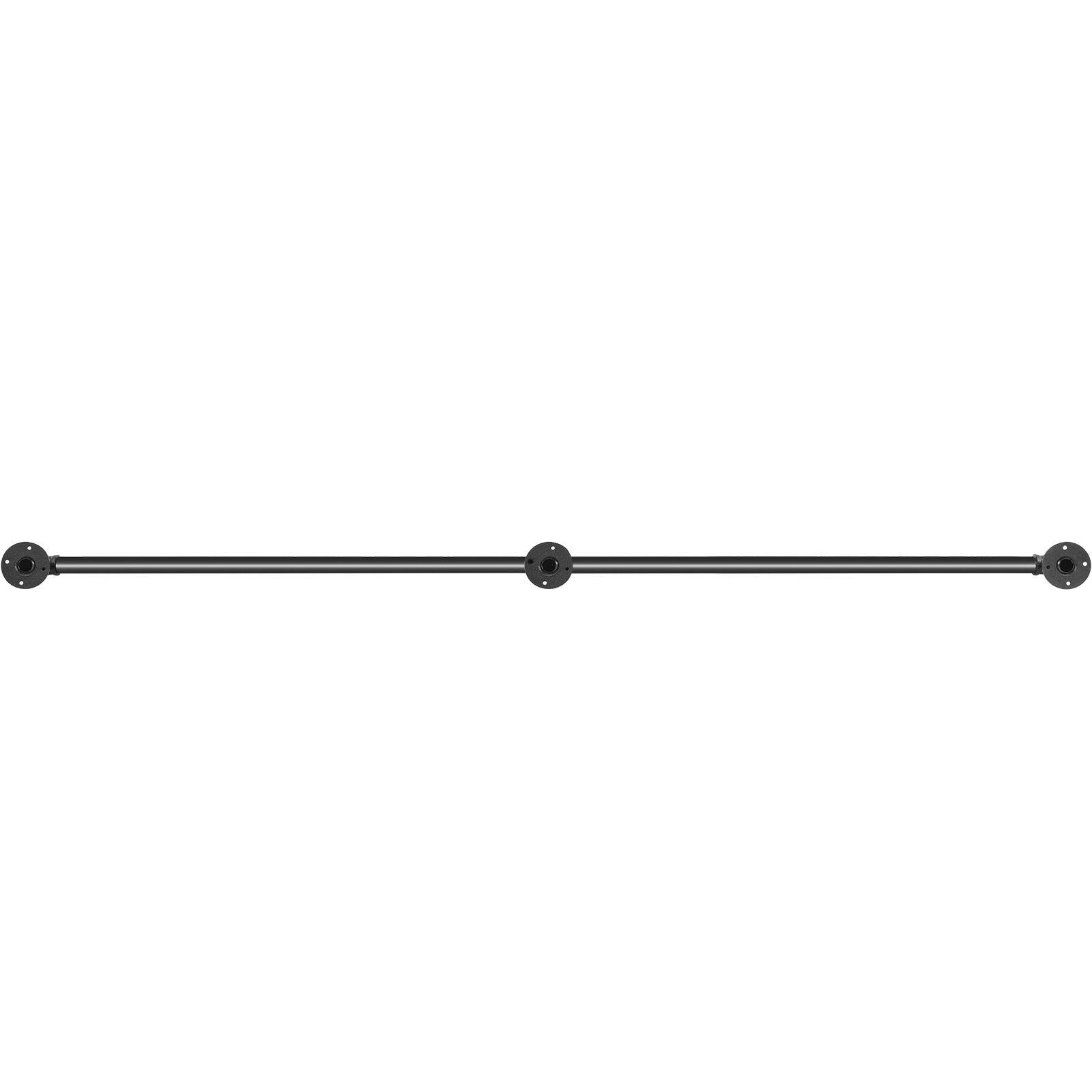 1.8m Pipe Stair Handrail Carbon Steel 200kg Wall Mounted Matte Black