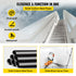 9FT Carbon Steel Pipe Stair Handrail 440lbs Load Wall Mounted Railing