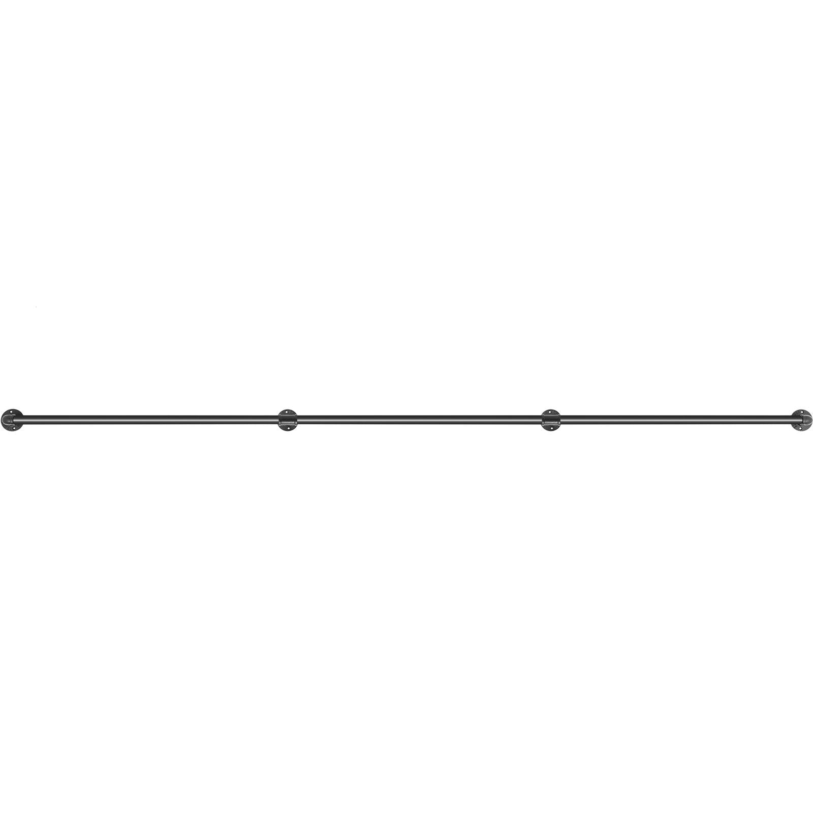 9FT Carbon Steel Pipe Stair Handrail 440lbs Load Wall Mounted Railing