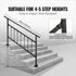 Iron Handrail Stair Railing Hand Rail Kit 1-4 Steps Outdoor Black w/ Bars