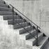 Iron Handrail Stair Railing Hand Rail Kit 1-4 Steps Outdoor Black w/ Bars