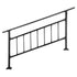 Iron Handrail Stair Railing Hand Rail Kit 1-4 Steps Outdoor Black w/ Bars