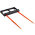VEVOR 49" Hay Spear, Bale Spears 1360kg Loading Capacity, Skid Steer Loader Tractor Bucket Attachment with 2pcs 17.5" Stabilizer Spears and 60" Chain, Quick Attach Spike Forks