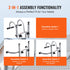 2-in-1 Ladder Stabilizer Roof Hook Steel Wall Standoff 330lb Capacity
