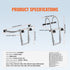 2-in-1 Ladder Stabilizer Roof Hook Steel Wall Standoff 330lb Capacity