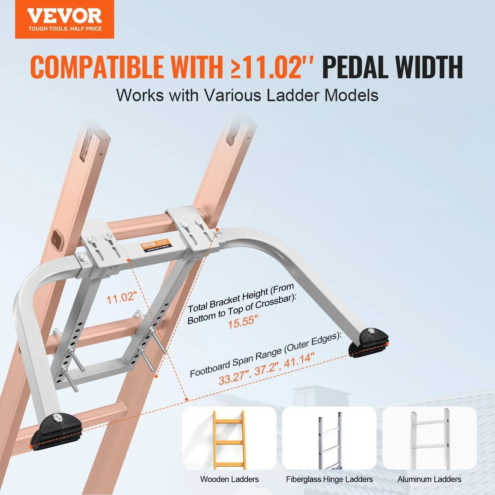Ladder Stabilizer with Wing Span Heavy Duty Steel Roof Hook Stabilizer