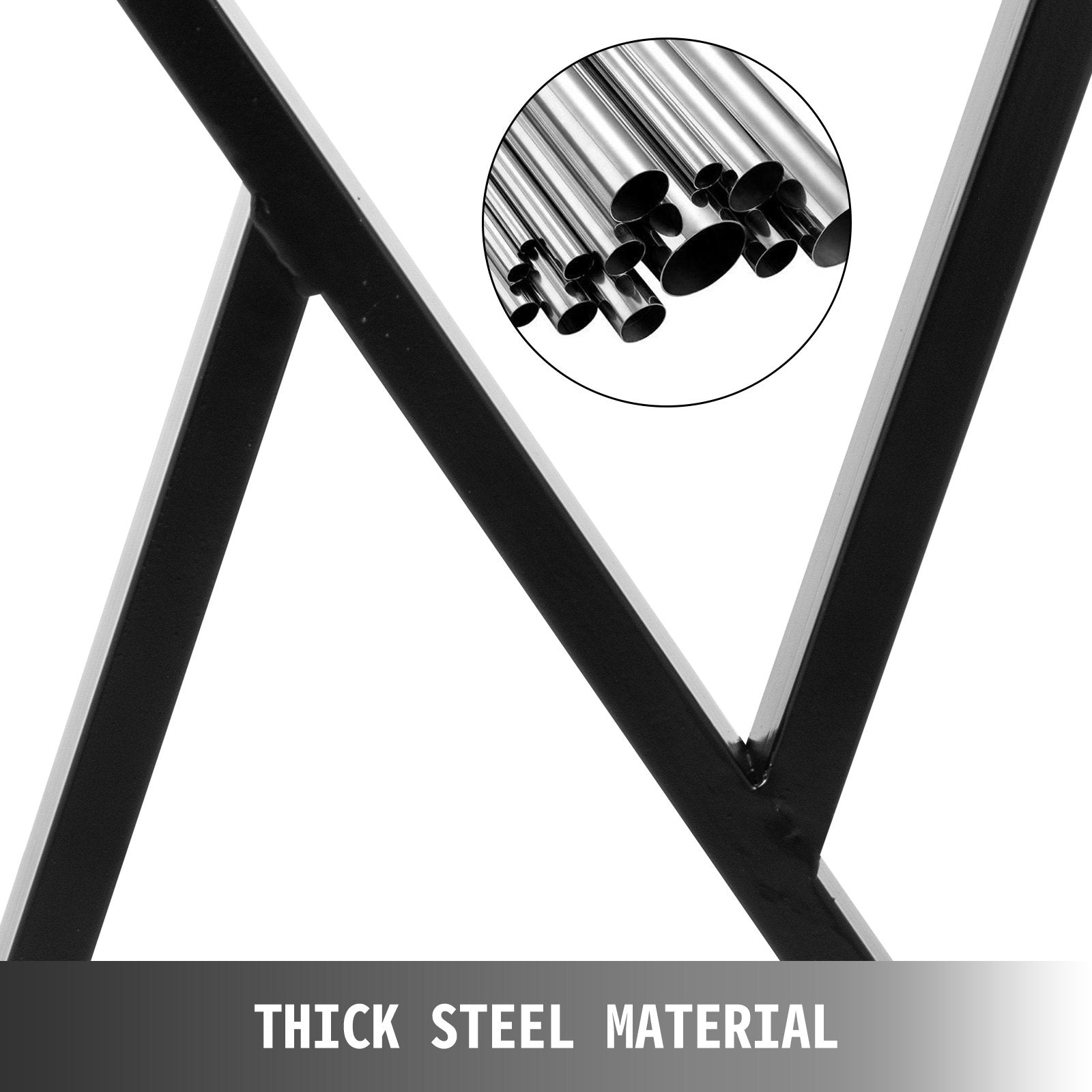 Metal Table Legs Set of 2 Dining Table Legs Black Desk Legs, 28 Height 20 Width Heavy Duty Bench Legs Zig Zag Style Coffee Table Legs Base Modern DIY Steel Table Legs