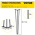 Hairpin Table Legs 28 inch, Set of 4 DIY Desk Table Legs 3 Rods Heavy Duty