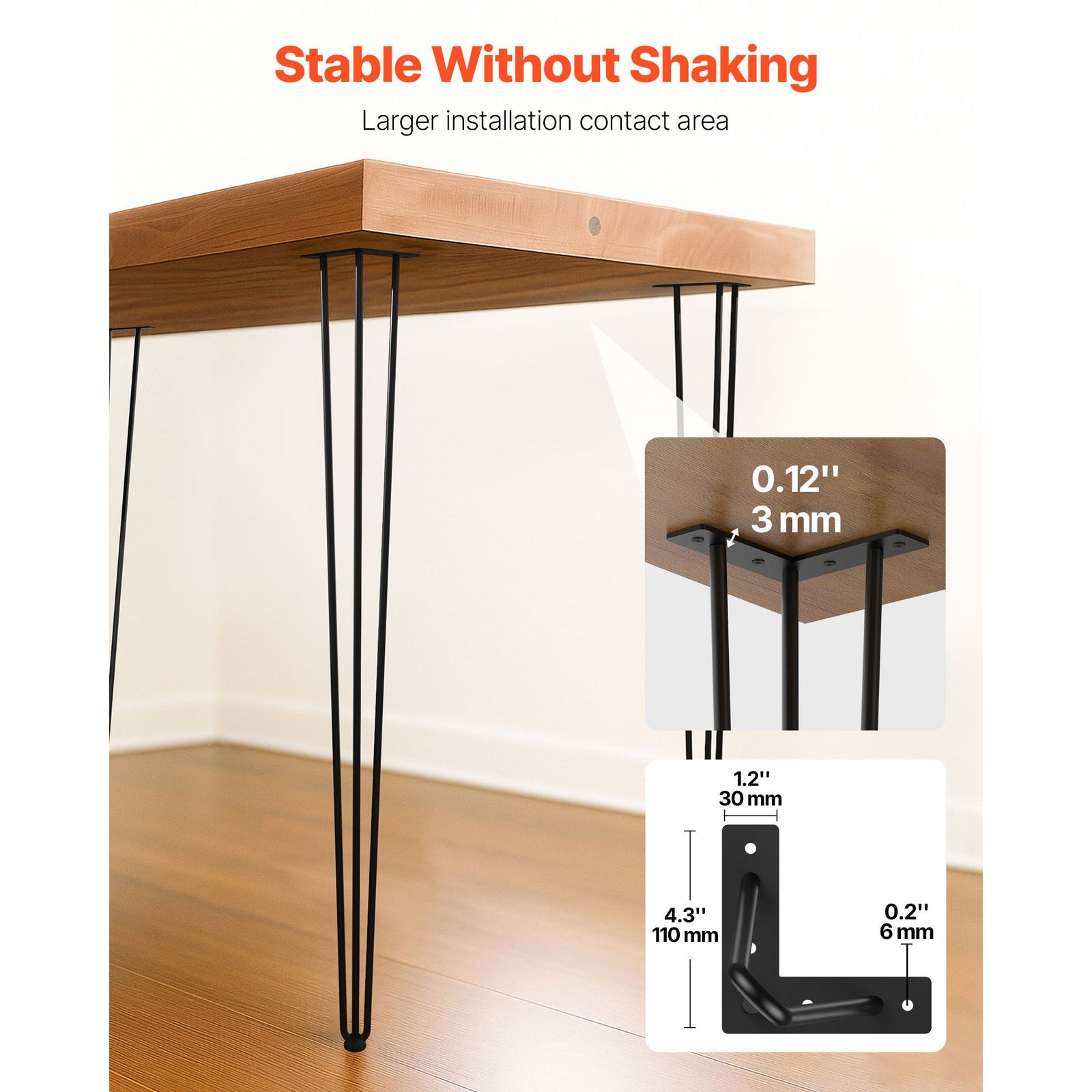 Hairpin Table Legs 40 inch, Set of 4 DIY Desk Table Legs 3 Rods Heavy Duty