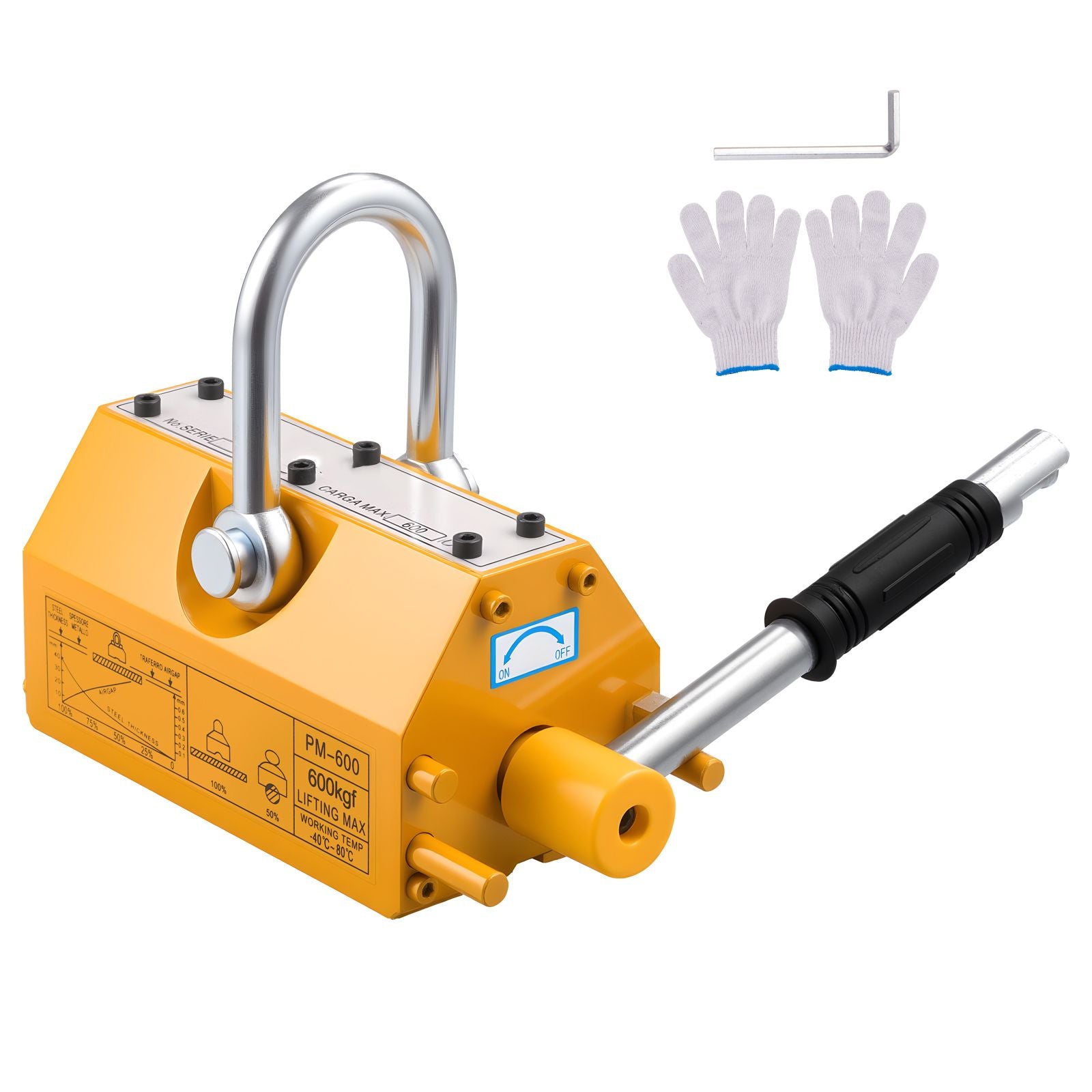 600kg Permanent Magnetic Lifter N42 Neodymium Steel Plate Lifting Magnet