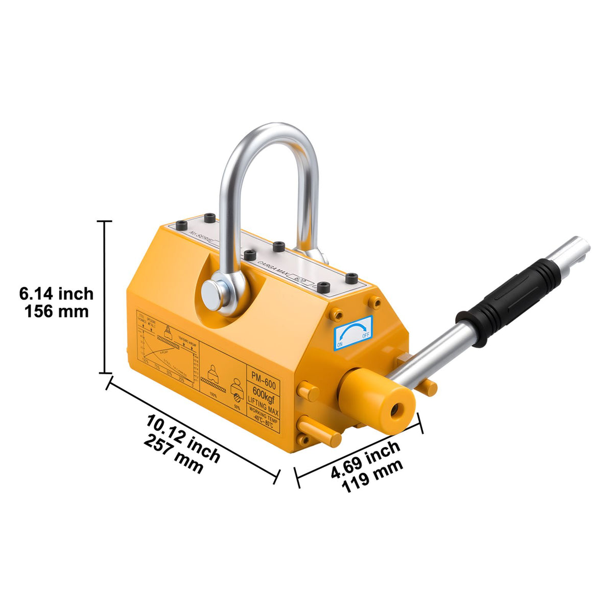 600kg Permanent Magnetic Lifter N42 Neodymium Steel Plate Lifting Magnet