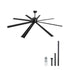 213 cm Ceiling Fan No Light, 6-Speed Remote Control, Aluminum 8-Blade, Reversible DC Motor, Modern Low Profile Flush Mount Exterior Fan for Bedroom, Living Room, Patio, Indoor/Outdoor, Black
