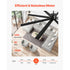 213 cm Ceiling Fan No Light, 6-Speed Remote Control, Aluminum 8-Blade, Reversible DC Motor, Modern Low Profile Flush Mount Exterior Fan for Bedroom, Living Room, Patio, Indoor/Outdoor, Black