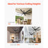 213 cm Ceiling Fan No Light, 6-Speed Remote Control, Aluminum 8-Blade, Reversible DC Motor, Modern Low Profile Flush Mount Exterior Fan for Bedroom, Living Room, Patio, Indoor/Outdoor, Black