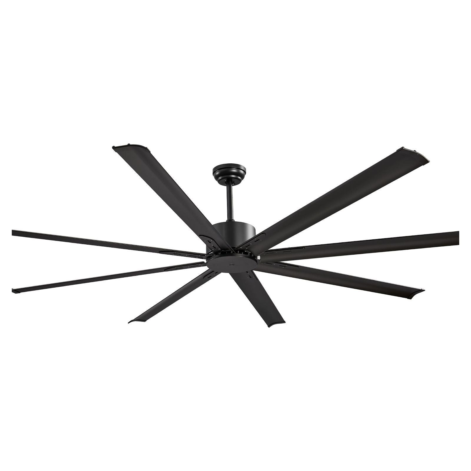 213 cm Ceiling Fan No Light, 6-Speed Remote Control, Aluminum 8-Blade, Reversible DC Motor, Modern Low Profile Flush Mount Exterior Fan for Bedroom, Living Room, Patio, Indoor/Outdoor, Black