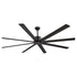 213 cm Ceiling Fan No Light, 6-Speed Remote Control, Aluminum 8-Blade, Reversible DC Motor, Modern Low Profile Flush Mount Exterior Fan for Bedroom, Living Room, Patio, Indoor/Outdoor, Black