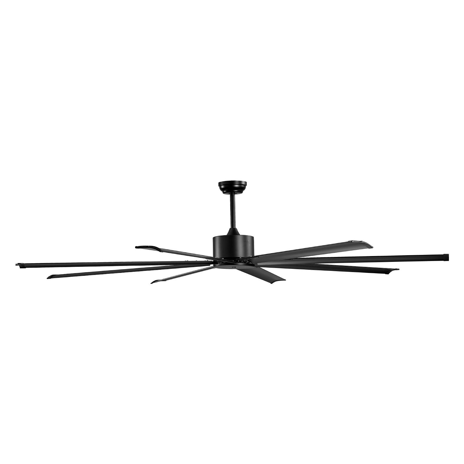 213 cm Ceiling Fan No Light, 6-Speed Remote Control, Aluminum 8-Blade, Reversible DC Motor, Modern Low Profile Flush Mount Exterior Fan for Bedroom, Living Room, Patio, Indoor/Outdoor, Black