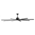 213 cm Ceiling Fan No Light, 6-Speed Remote Control, Aluminum 8-Blade, Reversible DC Motor, Modern Low Profile Flush Mount Exterior Fan for Bedroom, Living Room, Patio, Indoor/Outdoor, Black