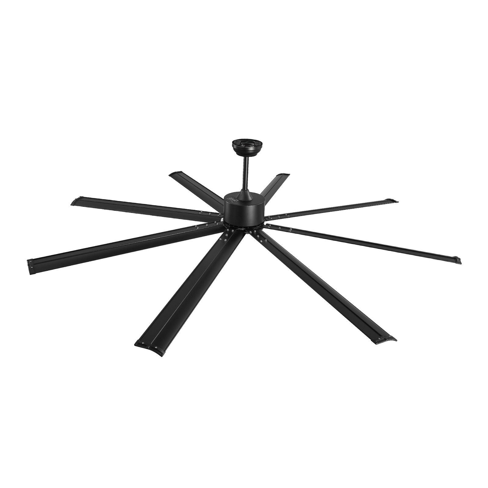 213 cm Ceiling Fan No Light, 6-Speed Remote Control, Aluminum 8-Blade, Reversible DC Motor, Modern Low Profile Flush Mount Exterior Fan for Bedroom, Living Room, Patio, Indoor/Outdoor, Black
