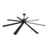 213 cm Ceiling Fan No Light, 6-Speed Remote Control, Aluminum 8-Blade, Reversible DC Motor, Modern Low Profile Flush Mount Exterior Fan for Bedroom, Living Room, Patio, Indoor/Outdoor, Black