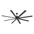 213 cm Ceiling Fan No Light, 6-Speed Remote Control, Aluminum 8-Blade, Reversible DC Motor, Modern Low Profile Flush Mount Exterior Fan for Bedroom, Living Room, Patio, Indoor/Outdoor, Black