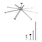 213 cm Ceiling Fan No Light, 6-Speed Remote Control, Aluminum 8-Blade, Reversible DC Motor, Modern Low Profile Flush Mount Fan for Bedroom, Living Room, Patio, Indoor/Outdoor, Brushed Nickel