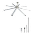 213 cm Ceiling Fan No Light, 6-Speed Remote Control, Aluminum 8-Blade, Reversible DC Motor, Modern Low Profile Flush Mount Fan for Bedroom, Living Room, Patio, Indoor/Outdoor, Brushed Nickel