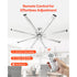 213 cm Ceiling Fan No Light, 6-Speed Remote Control, Aluminum 8-Blade, Reversible DC Motor, Modern Low Profile Flush Mount Fan for Bedroom, Living Room, Patio, Indoor/Outdoor, Brushed Nickel