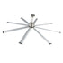 213 cm Ceiling Fan No Light, 6-Speed Remote Control, Aluminum 8-Blade, Reversible DC Motor, Modern Low Profile Flush Mount Fan for Bedroom, Living Room, Patio, Indoor/Outdoor, Brushed Nickel