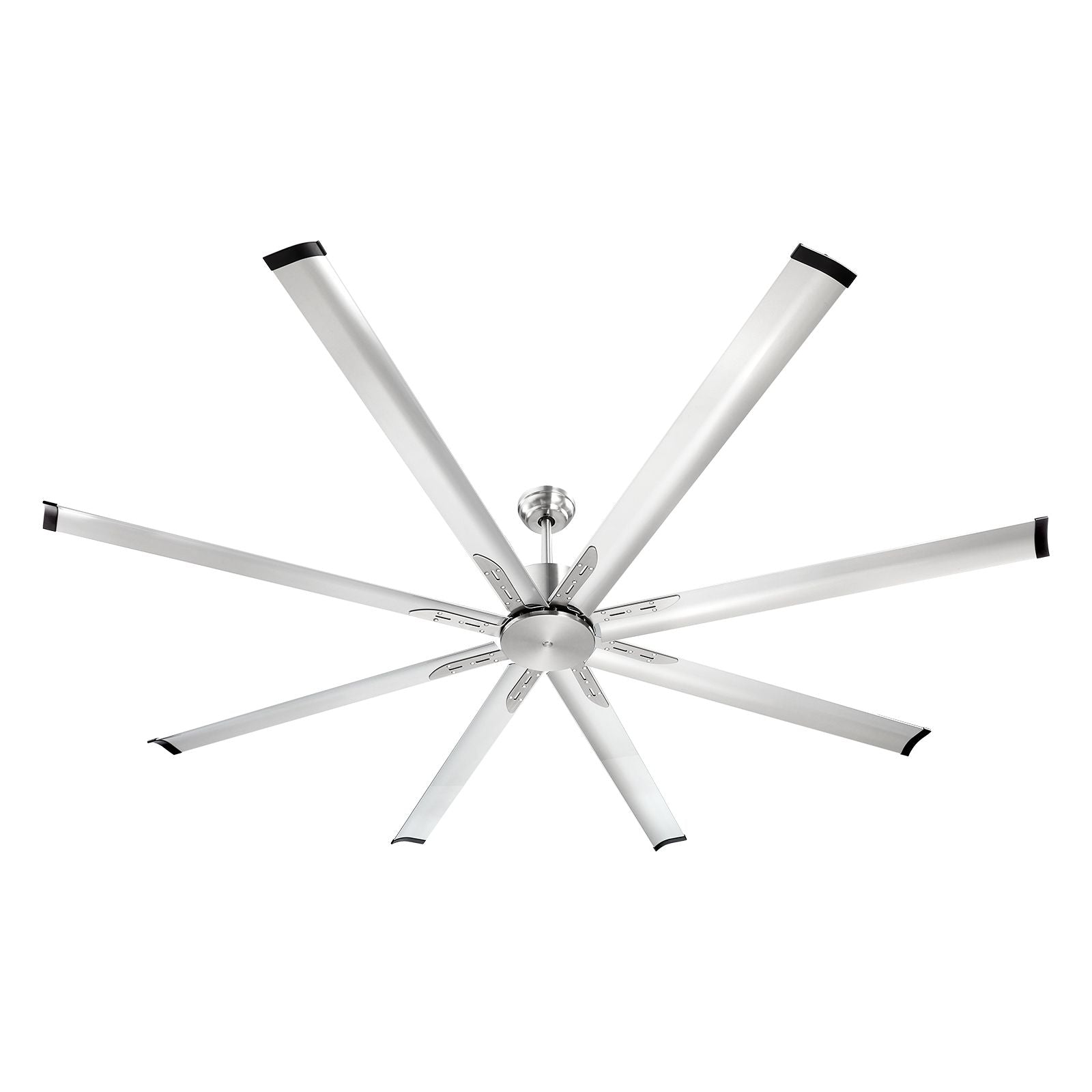 213 cm Ceiling Fan No Light, 6-Speed Remote Control, Aluminum 8-Blade, Reversible DC Motor, Modern Low Profile Flush Mount Fan for Bedroom, Living Room, Patio, Indoor/Outdoor, Brushed Nickel