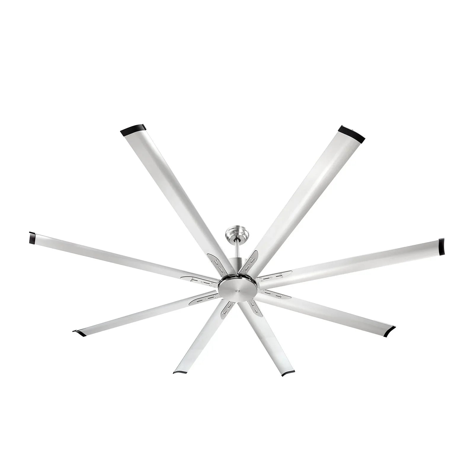 213 cm Ceiling Fan No Light, 6-Speed Remote Control, Aluminum 8-Blade, Reversible DC Motor, Modern Low Profile Flush Mount Fan for Bedroom, Living Room, Patio, Indoor/Outdoor, Brushed Nickel