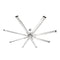 213 cm Ceiling Fan No Light, 6-Speed Remote Control, Aluminum 8-Blade, Reversible DC Motor, Modern Low Profile Flush Mount Fan for Bedroom, Living Room, Patio, Indoor/Outdoor, Brushed Nickel