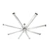 213 cm Ceiling Fan No Light, 6-Speed Remote Control, Aluminum 8-Blade, Reversible DC Motor, Modern Low Profile Flush Mount Fan for Bedroom, Living Room, Patio, Indoor/Outdoor, Brushed Nickel