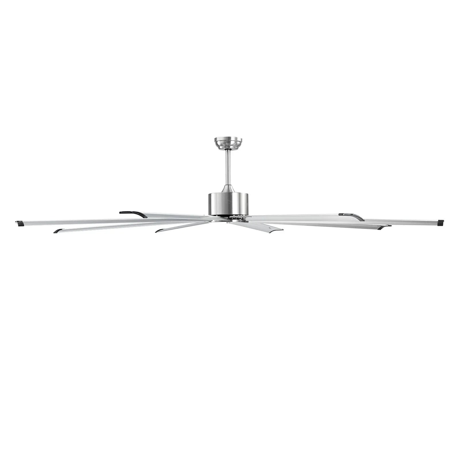 213 cm Ceiling Fan No Light, 6-Speed Remote Control, Aluminum 8-Blade, Reversible DC Motor, Modern Low Profile Flush Mount Fan for Bedroom, Living Room, Patio, Indoor/Outdoor, Brushed Nickel