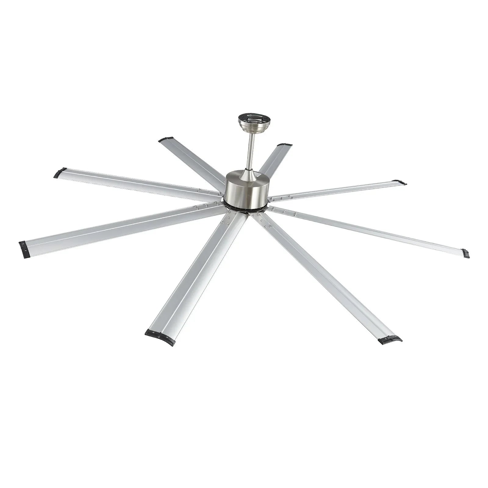 213 cm Ceiling Fan No Light, 6-Speed Remote Control, Aluminum 8-Blade, Reversible DC Motor, Modern Low Profile Flush Mount Fan for Bedroom, Living Room, Patio, Indoor/Outdoor, Brushed Nickel