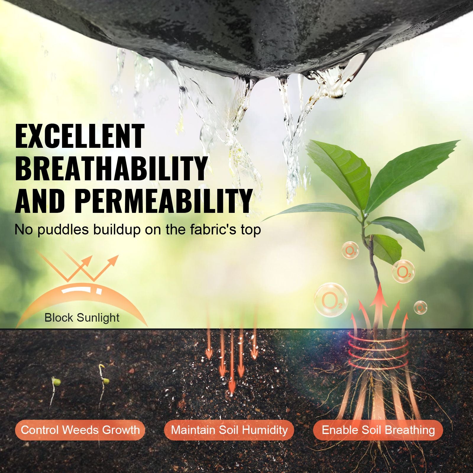 Driveway Fabric, 1*50m Non Woven Geotextile Fabric, Heavy Duty Garden Weed Barrier Fabric, 4.43OZ Landscape Fabric, French Drains Drainage Fabric, Ground Cover Weed Control Fabric,3.28 x 164 ft
