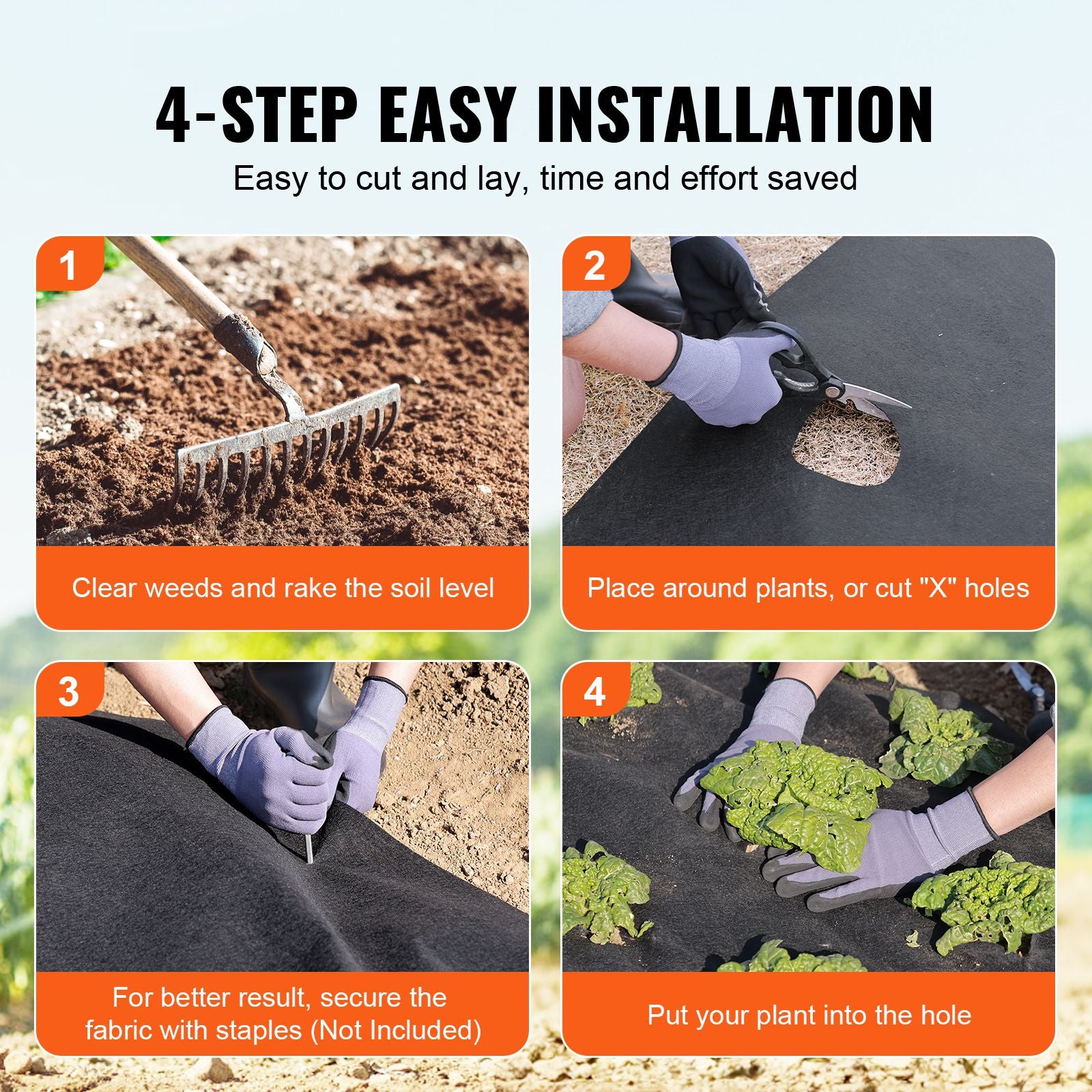 Driveway Fabric, 1*50m Non Woven Geotextile Fabric, Heavy Duty Garden Weed Barrier Fabric, 4.43OZ Landscape Fabric, French Drains Drainage Fabric, Ground Cover Weed Control Fabric,3.28 x 164 ft