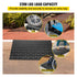 Rubber Threshold Ramp, 7.62 cm Rise Threshold Ramp Doorway, 3 Channels Cord Cover Rubber Solid Threshold Ramp, Rubber Angled Entry Rated 997.9 kg Load Capacity for Wheelchair and Scooter