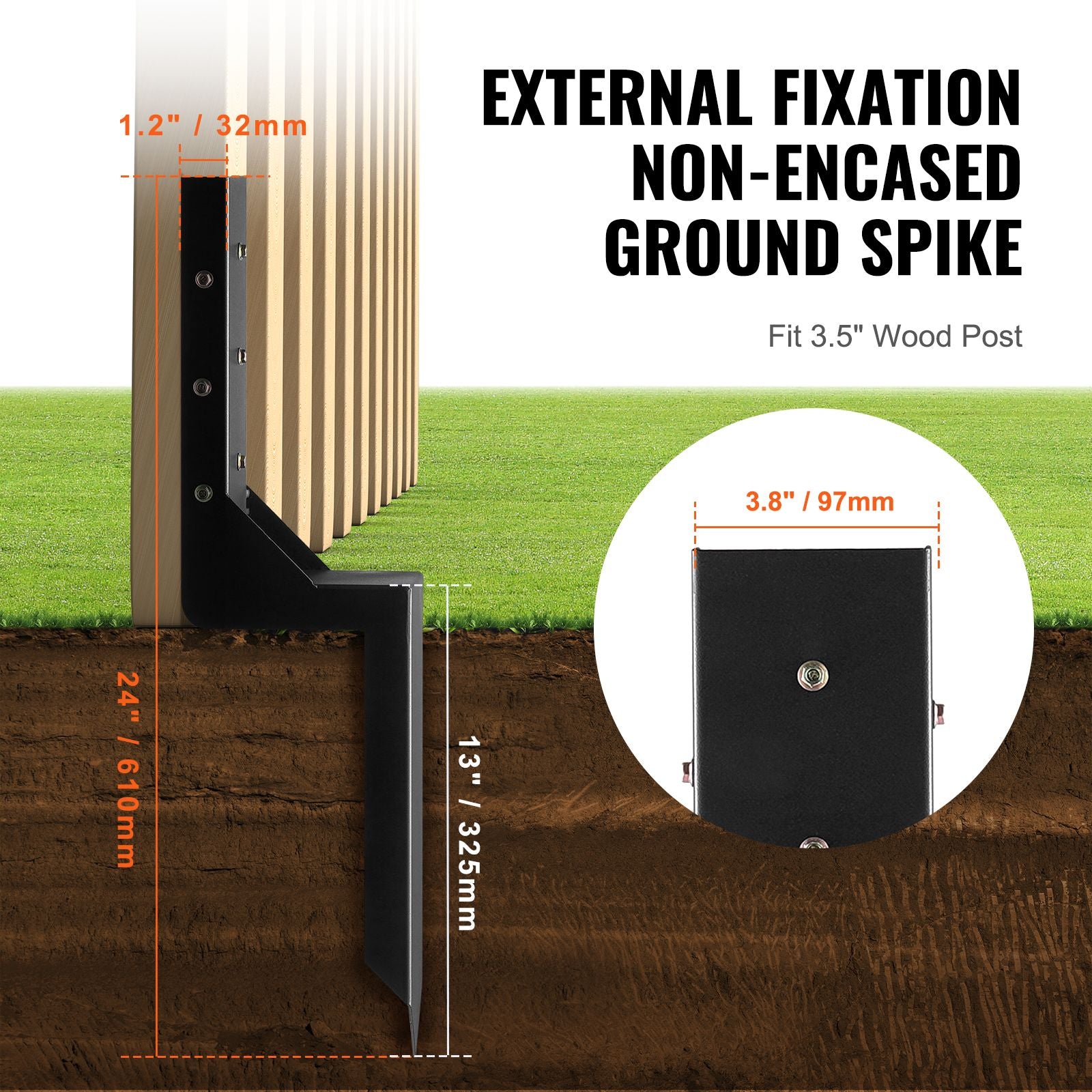 Fence Post Anchor Repair Kit 6 Pack Inner Support Stakes Repair