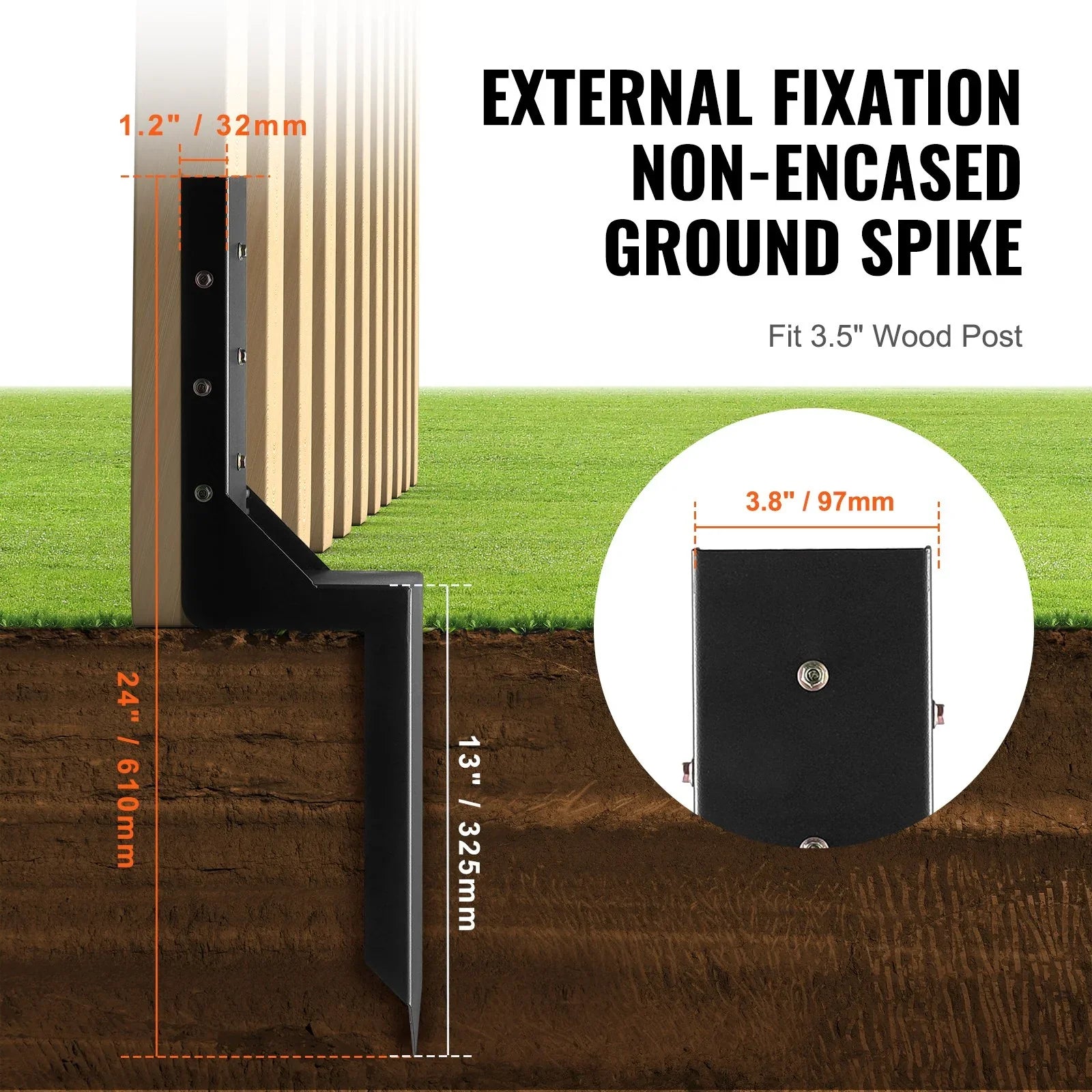 Fence Post Anchor Repair Kit 6 Pack Inner Support Stakes Repair
