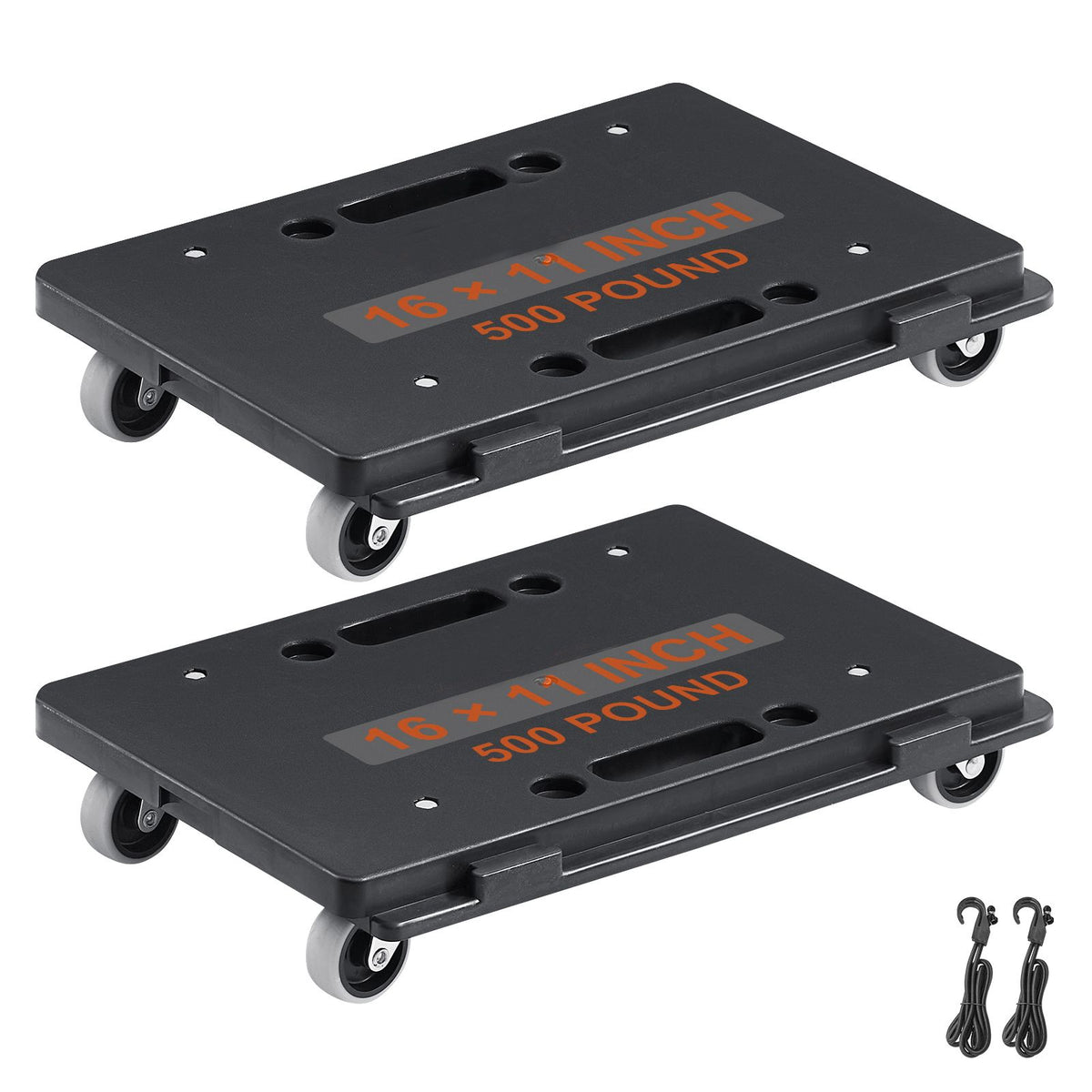 2 Pack Furniture Dolly with Wheels 500lb Heavy Duty Moving Dolly Black