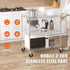 Kitchen Utility Cart, 3 Tiers, Wire Rolling Cart with 300kg Capacity, Steel Service Cart on Wheels, Metal Storage Trolley with 80mm Deep Basket Curved Handle 6 Hooks, for Indoor and Outdoor Use