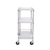 Kitchen Utility Cart, 3 Tiers, Wire Rolling Cart, Steel Service Cart on Wheels, Metal Storage Trolley with 80mm Basket Curved Handle PP Liner 6 Hooks, for Indoor and Outdoor