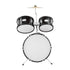 5-Piece Kids Drum Set 16in Bass Drum Adjustable Throne Cymbal Hi-Hat Black